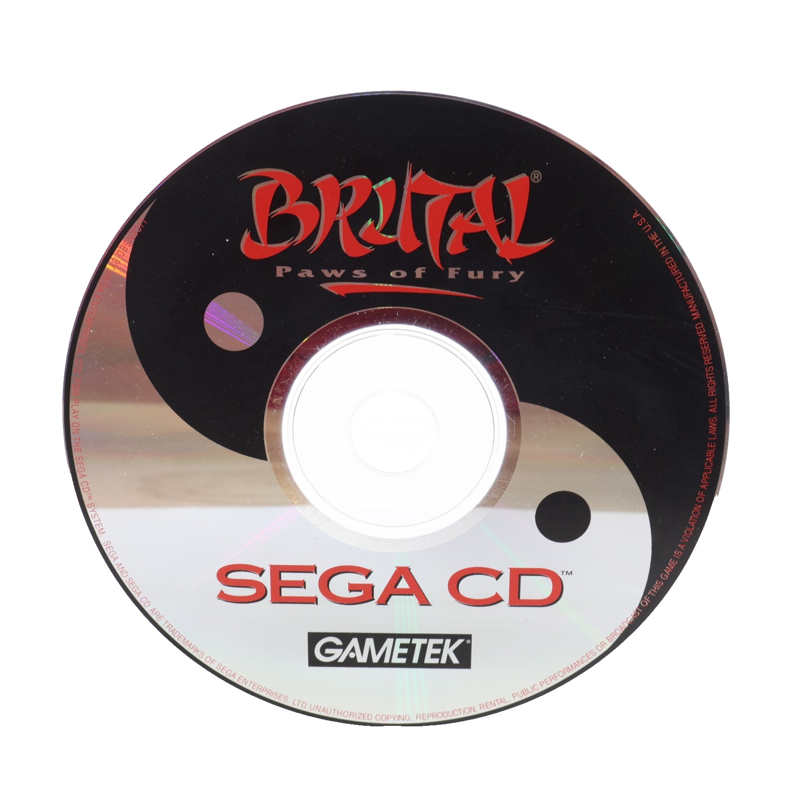 Brutal: Paws of Fury (Sega CD) Loose Disc Only - Authentic Good Condition