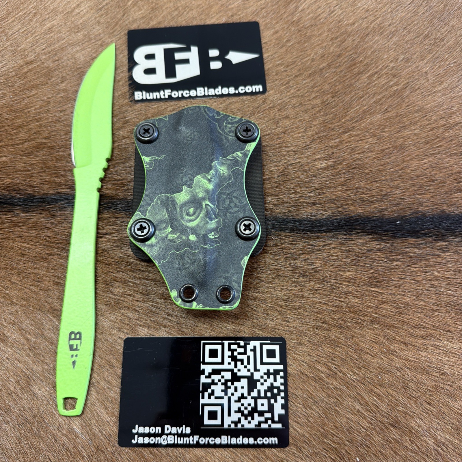 Jason Davis of Blunt Force Blades, panic at the picnic limited Zombie edition 