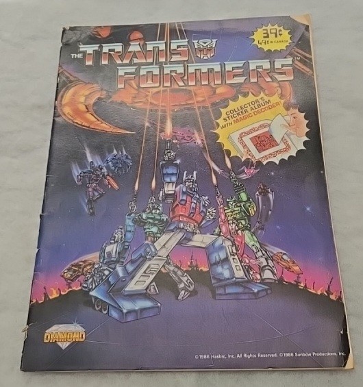 Vintage 1986 Transformers The Movie Sticker Album Book INCOMPLETE 