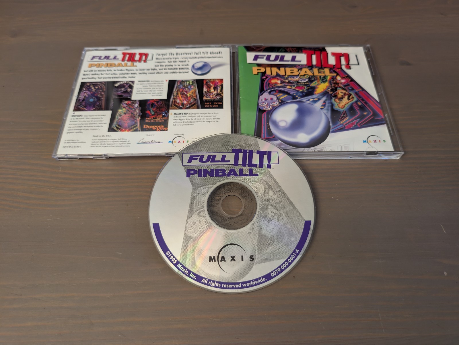 Full Tilt Pinball 1 by Maxis PC CD game (Space Cadet,Dragon's Keep,Skulduggery)