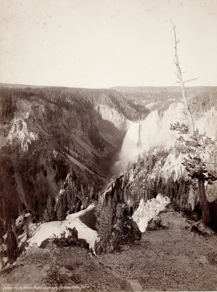 Lower Falls from Point Lookout, Yellowstone by J. K. Hillers 1880s