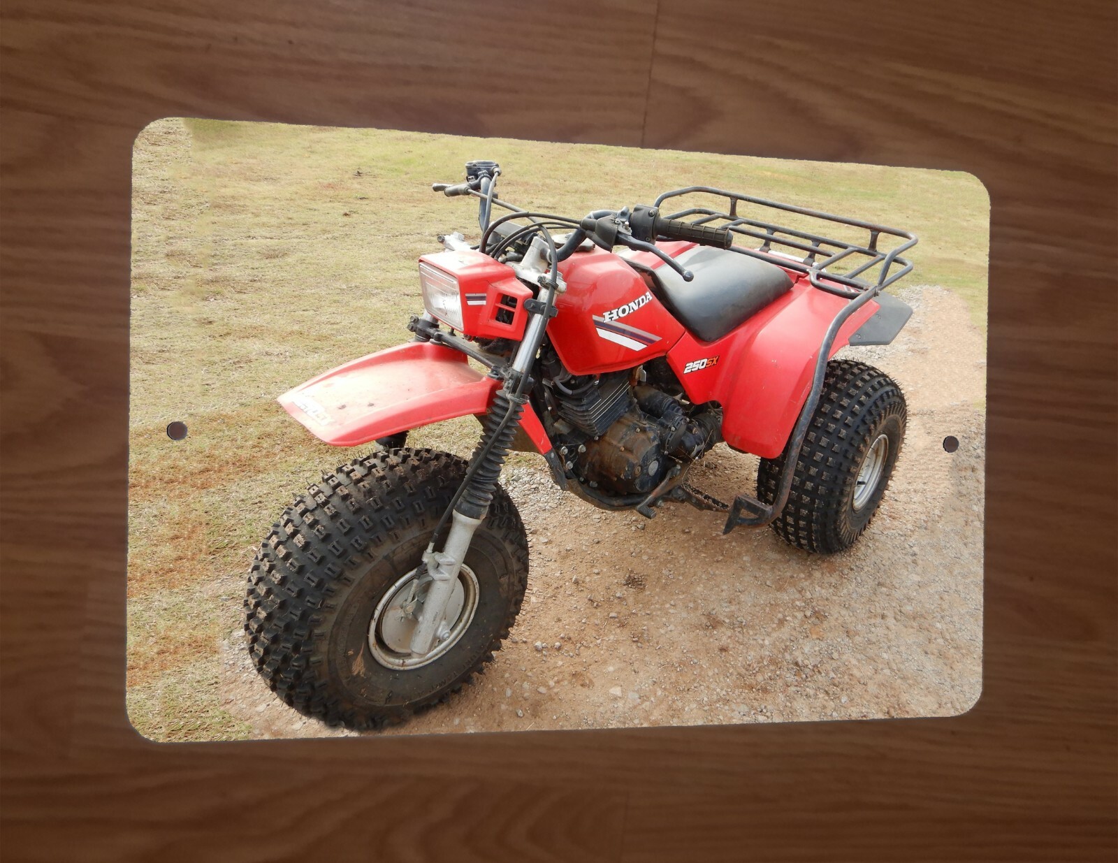 1985 RED Honda 250SX 3 Wheeler Bike Motorcycle ATV 8x12 Metal Wall Sign