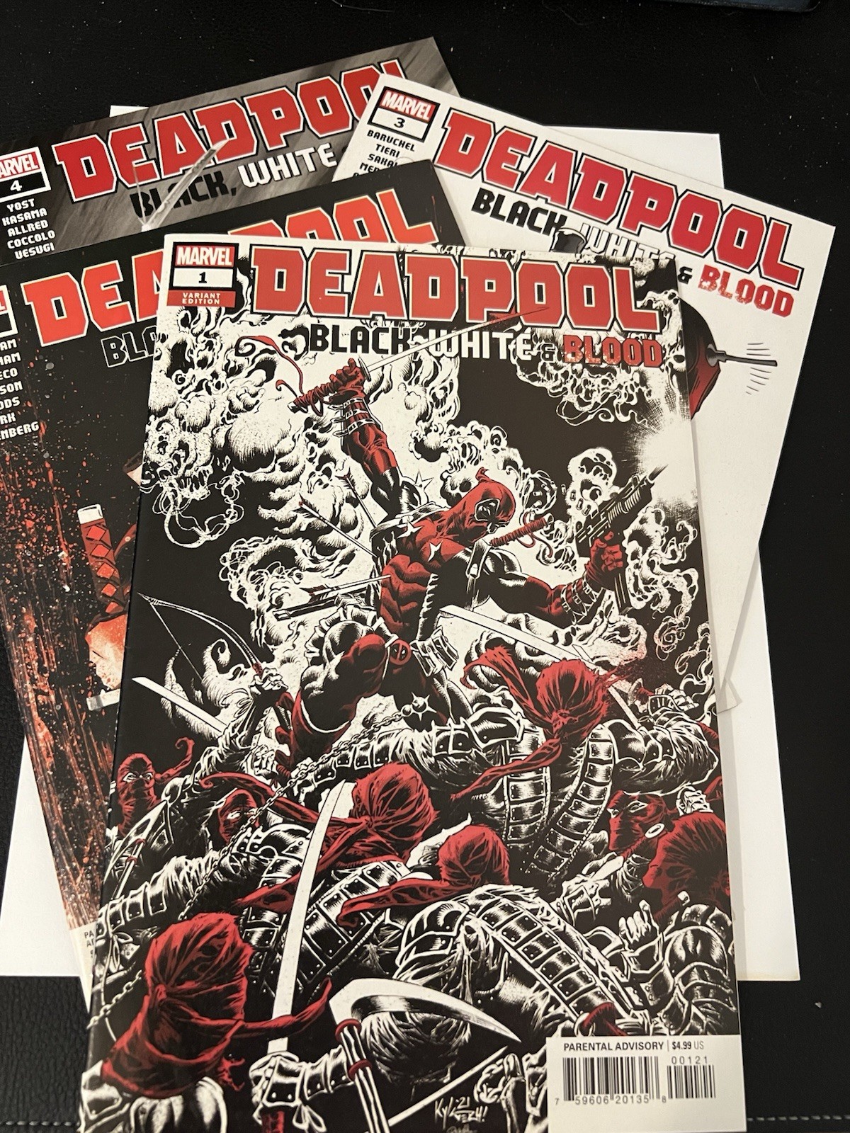 Deadpool black white blood 1-2-3-4