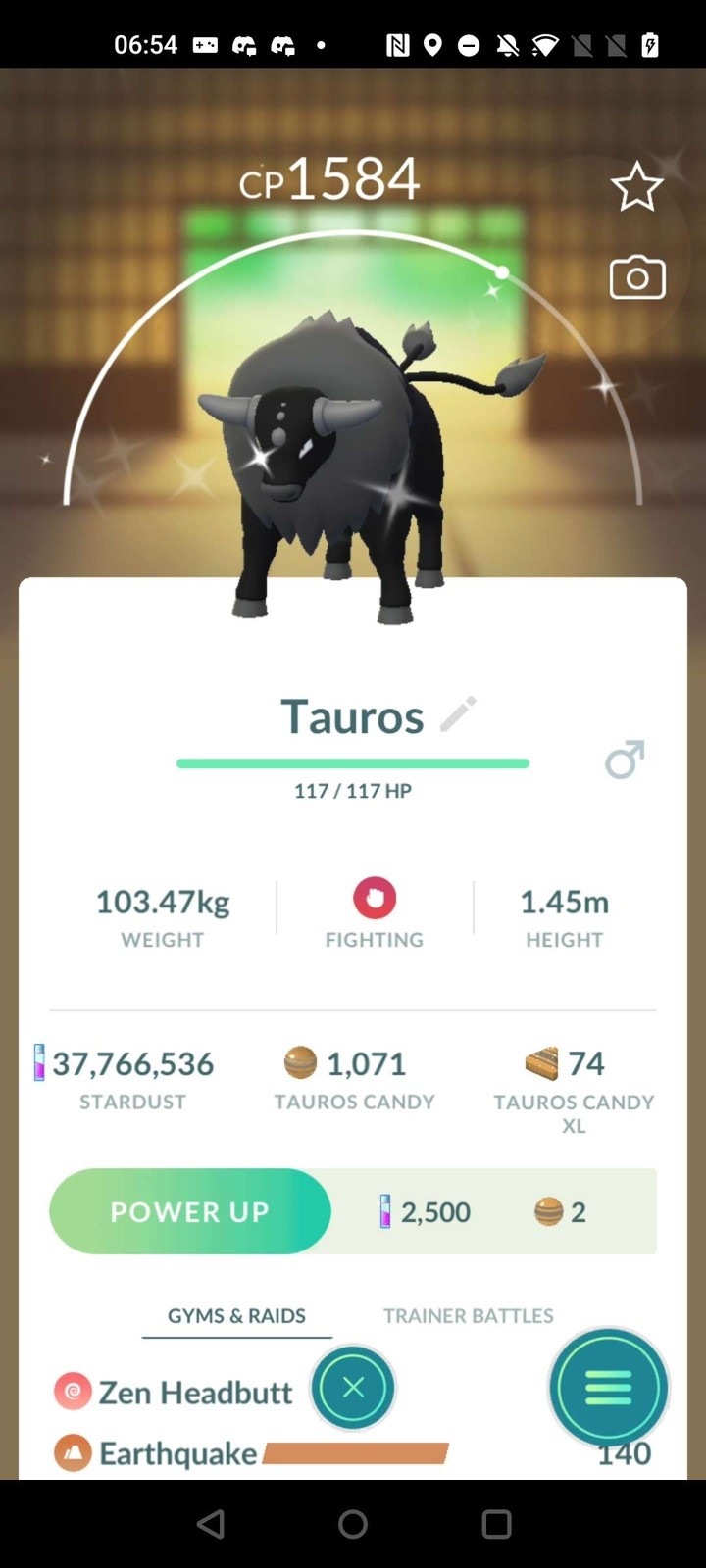 Pokémon Go Trade Shiny Paldean Tauros Combat Breed - 1 mill dust trade