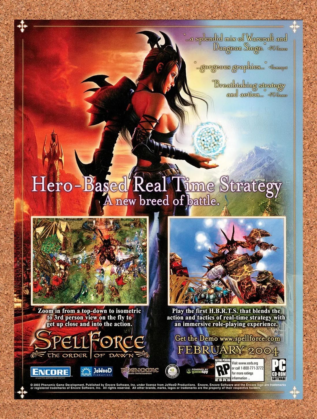 2004 Spellforce The Order Of Dawn PC Original Advertisement / Retro Promo v1