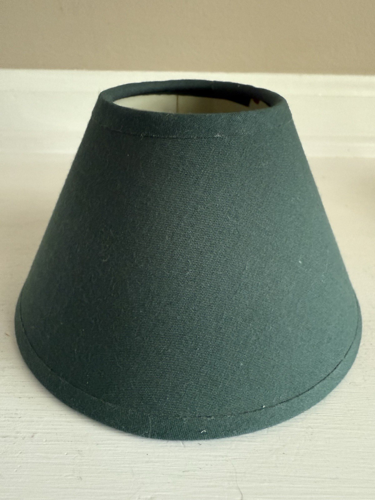 Vintage 1980’s Hunter Green Fabric Clip On Lamp Shade 3.5”x5.5” Cottagecore 