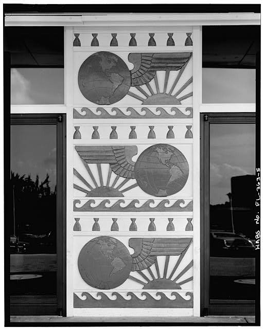 Miami Florida Pan American Airways System Terminal Detail 1930s Art Deco