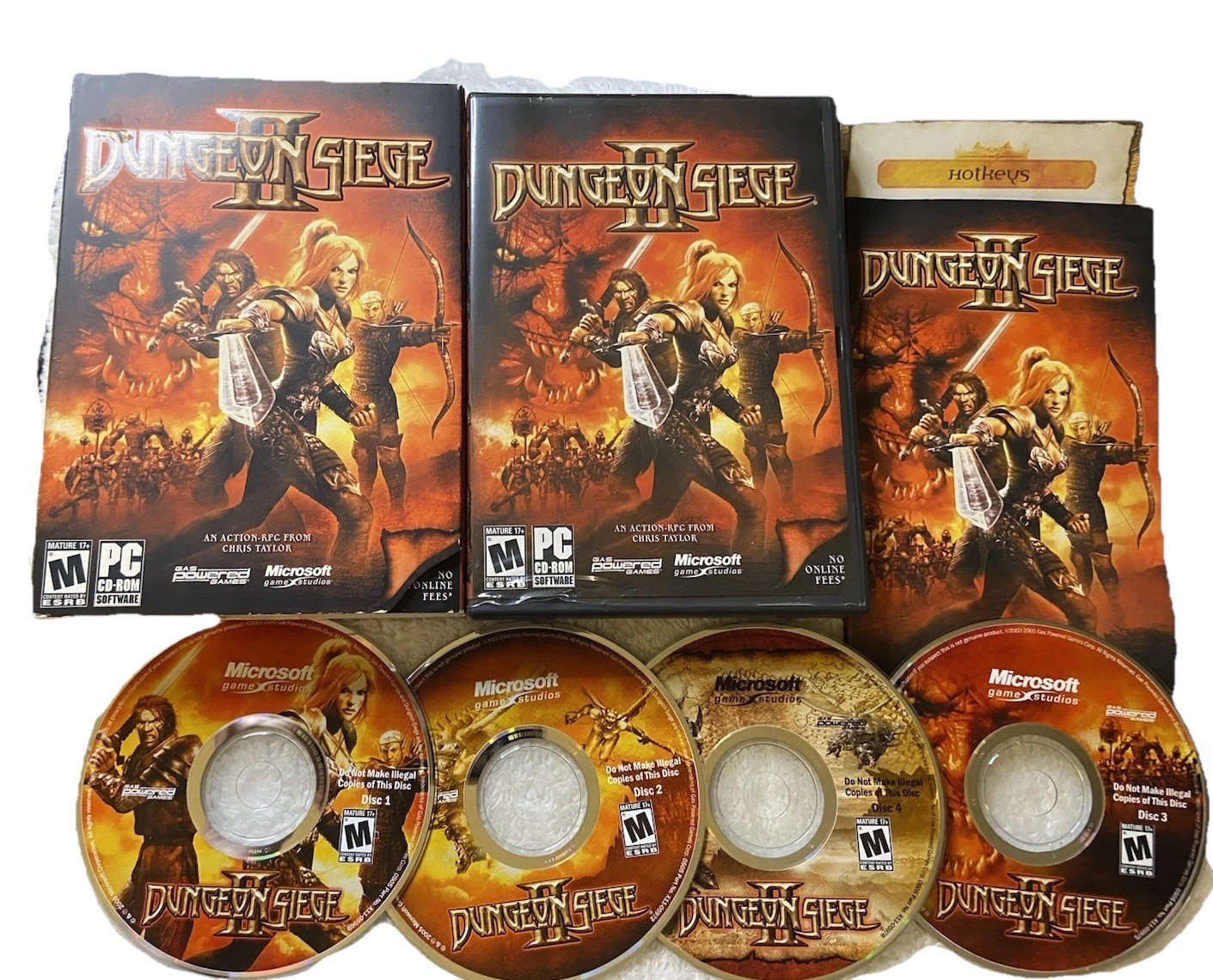 Dungeon Siege II PC CD ROM Computer Game 2005 CIB Manual 4 Discs Mature
