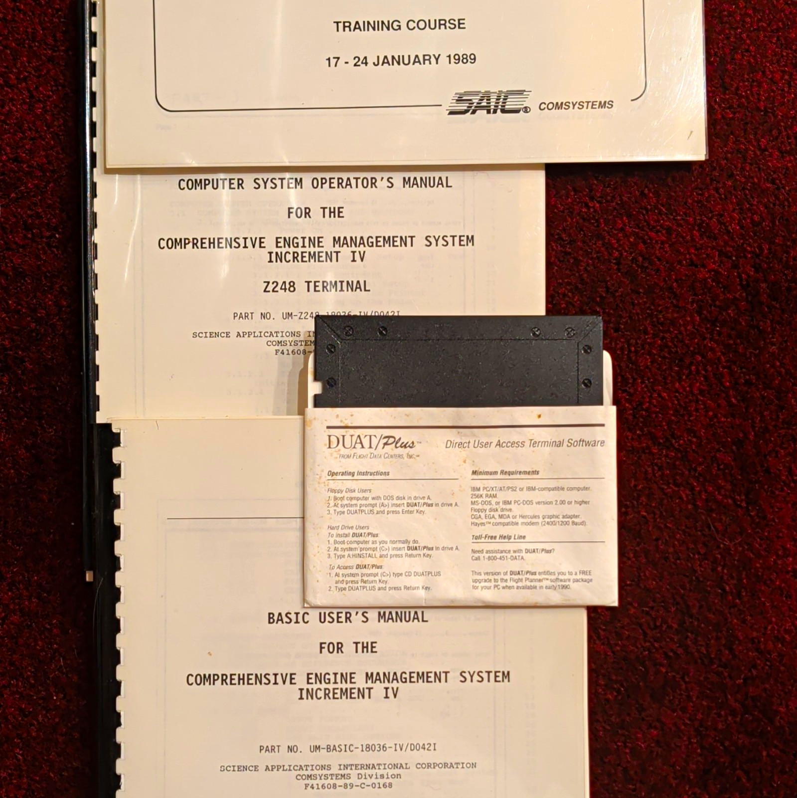 Vintage 1989 Air Force CEMS IV Software Course Binder Manuals with Floppy Disc