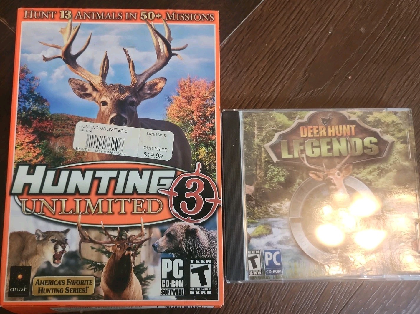 PC Hunting Game Lot - Hunting Unlimited 3 Big Box CIB & Deer Hunt Legends Win
