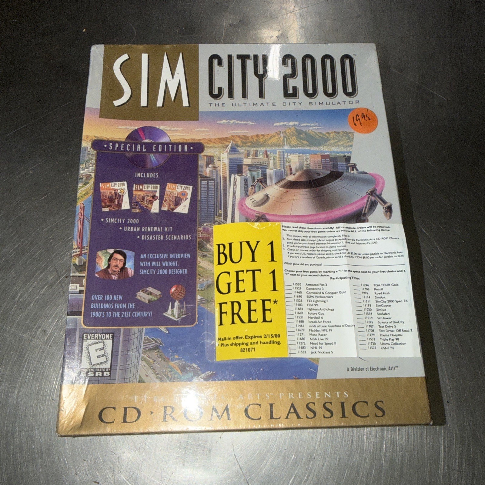 Sim City 2000 - Special Edition BIG BOX Maxis PC CD-Rom 1994 SMASHED BOX