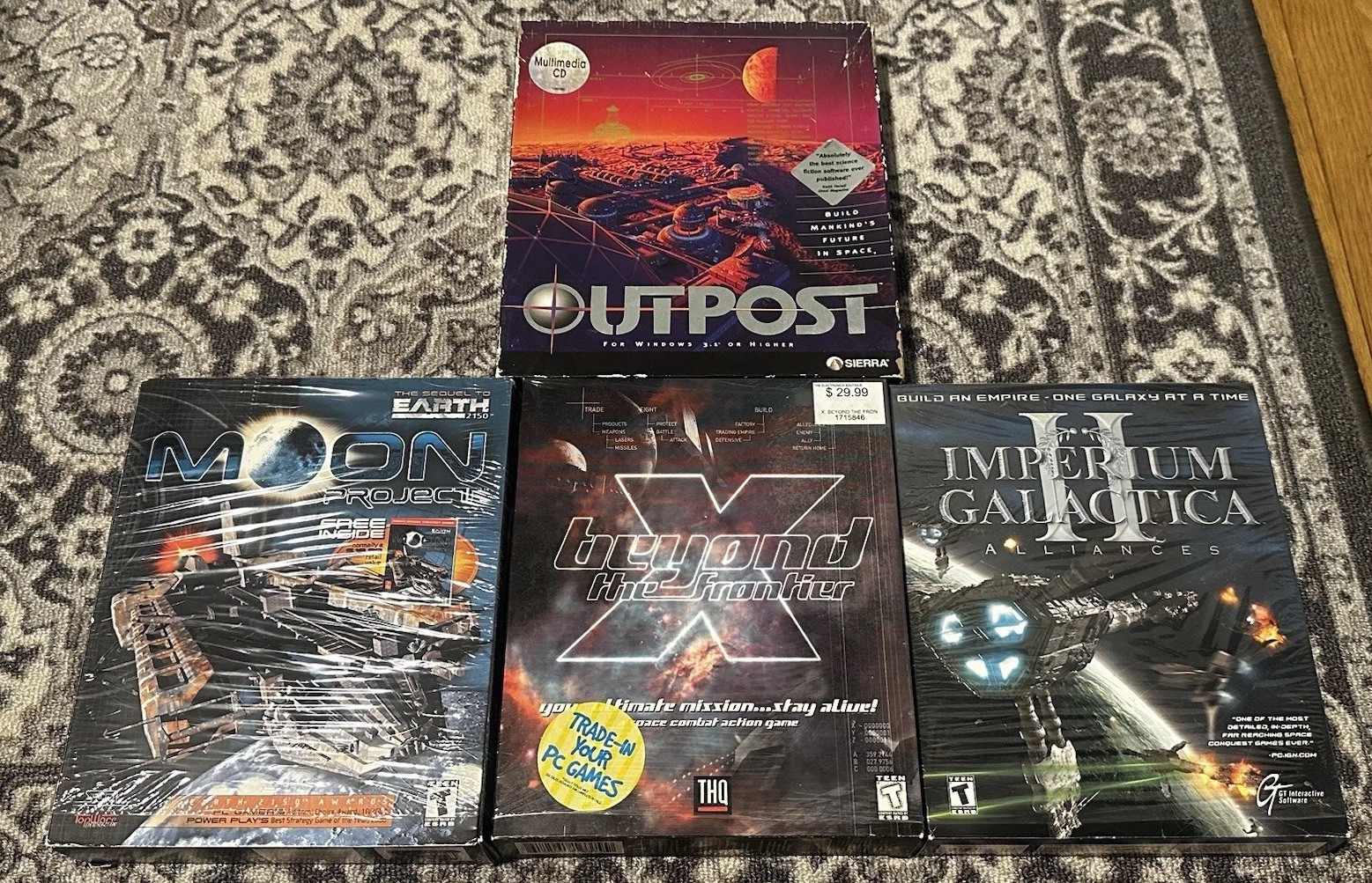 Custom Space Sim PC Big Box Outpost, Moon, X Beyond The Frontier, Imperium