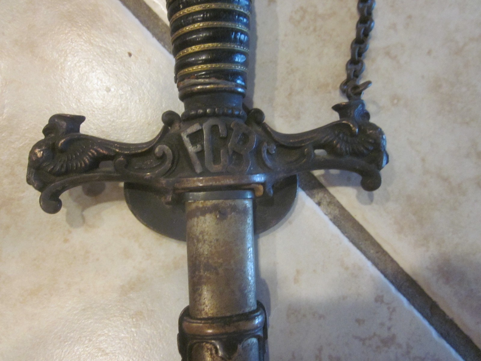 ANTIQUE FCB  KNIGHTS OF PYTHIAS CEREMONIAL SWORD w/ Scabbard