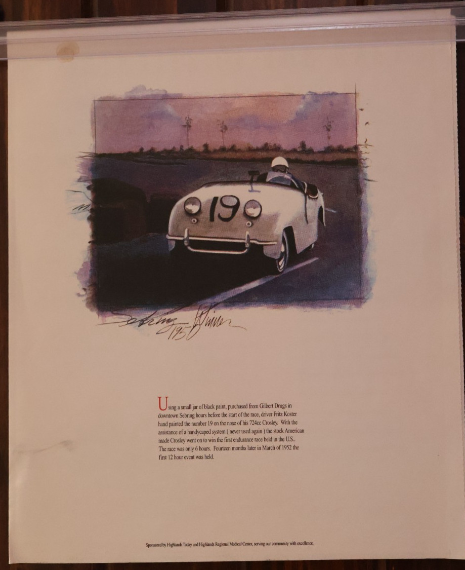 SEBRING 1950 6 HR RACE WINNER CROSLEY SUPPLEMENT TO 