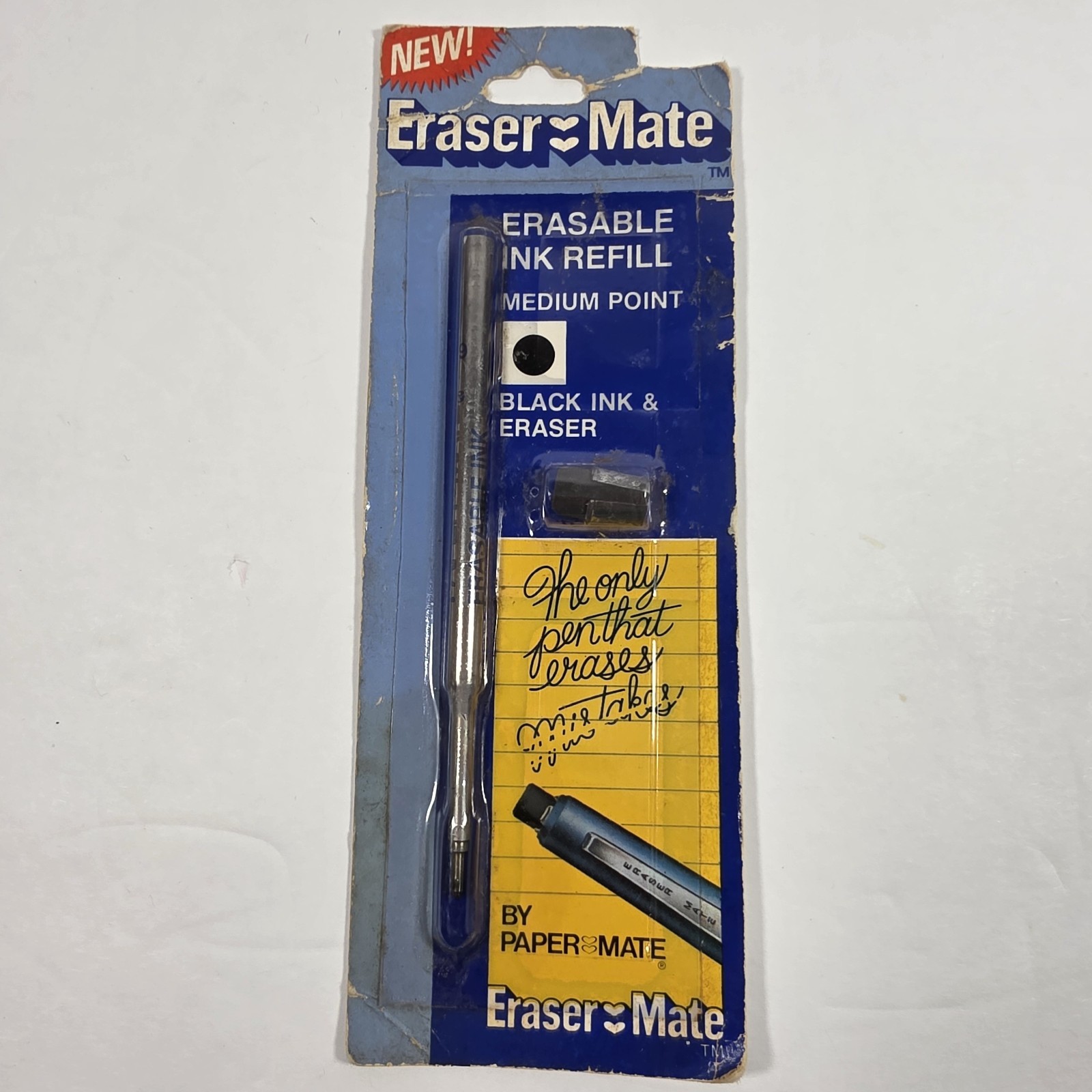 NEW Vintage 1978 Eraser Mate Erasable Ink Refill Black Medium Point READ