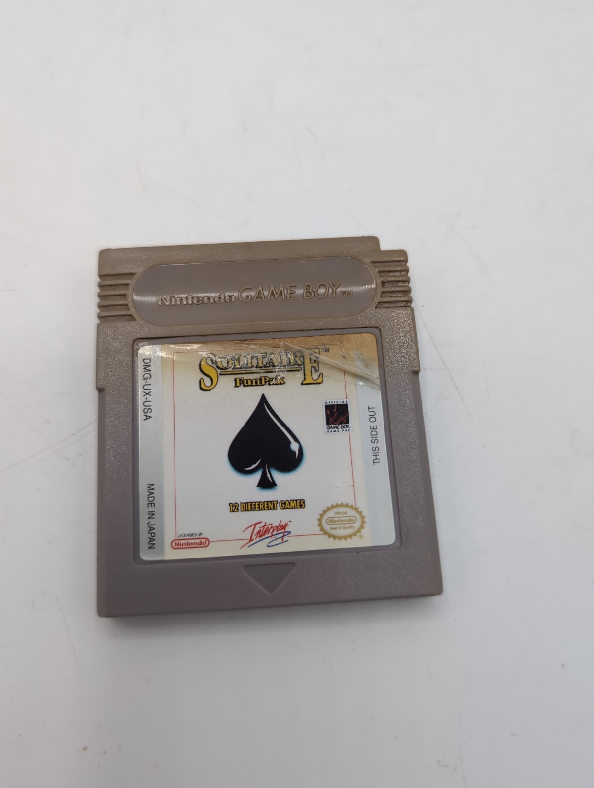Solitaire FunPak (Nintendo Game Boy Discolored Tested And Working Sticker Peelin