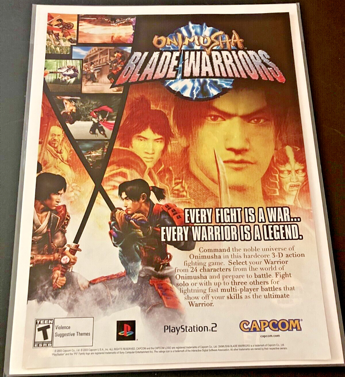 Onimusha Blade Warriors - Vintage Original Gaming Print Ad / Poster / Wall Art