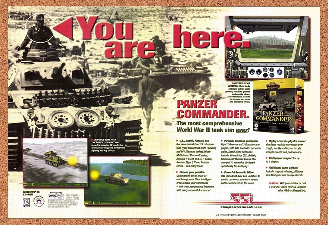 1998 Panzer Commander PC Original Advertisement / Retro Promo v2