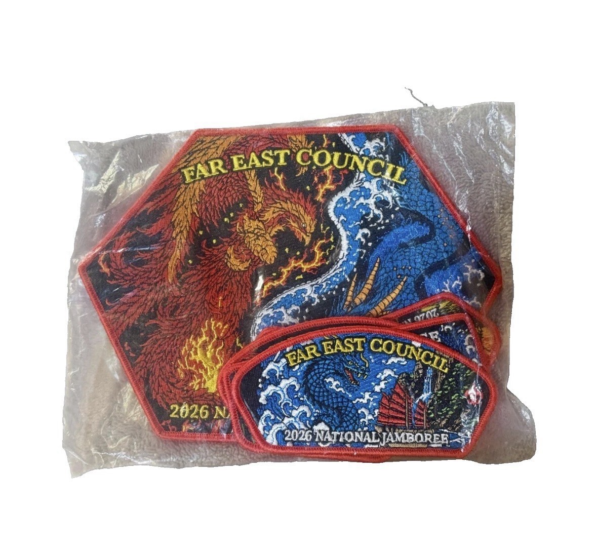 FACTORY SEALED 2026 NATIONAL SCOUT JAMBOREE FAR EAST COUNCIL 200 MADE PATCH SET