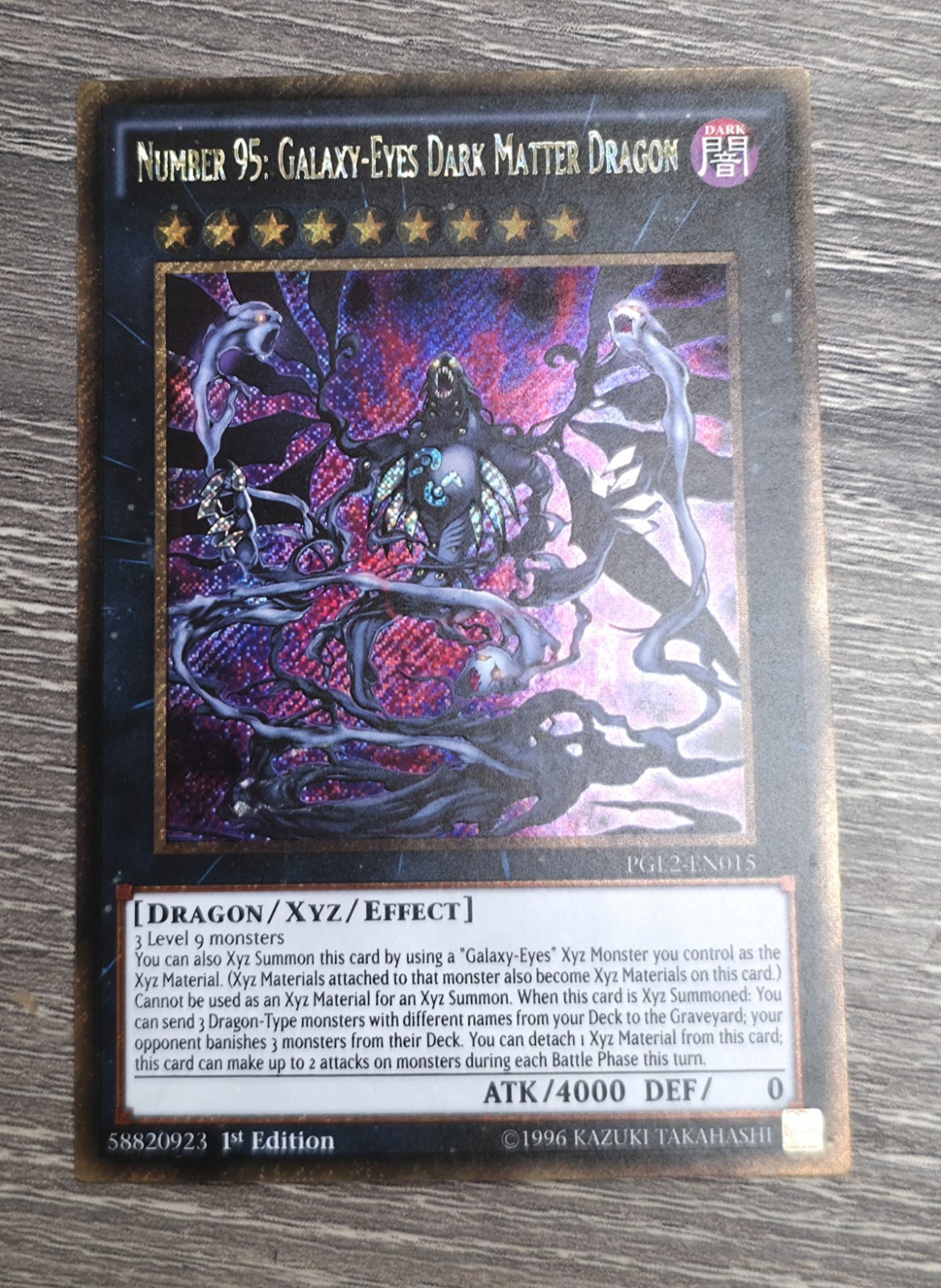 Yu-Gi-Oh TCG Number 95: Galaxy-eyes Dark Matter Dragon PGL2-EN015 1st Ed NM