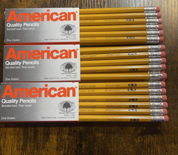 NOS Vintage- Faber Castell: American No. 2 Pencils 1 Dozen (12) MADE IN USA
