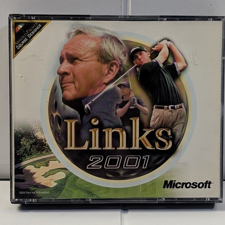 Microsoft Links 2001 PC Game Arnold Palmer Course Designer 4-Disc Set Vintage
