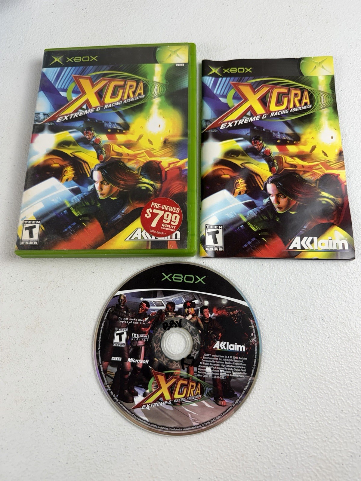 XGRA: Extreme-G Racing (Microsoft Xbox, 2003) Complete With Manual Tested