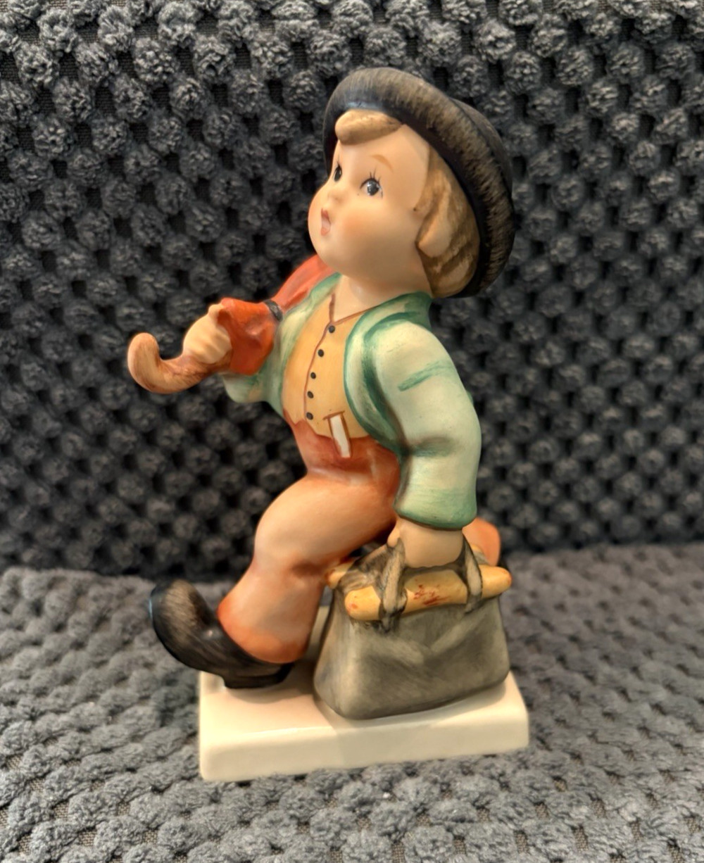Goebel M.I. Hummel Merry Wanderer HUM 11 Boy Umbrella Vintage Germany Figurine