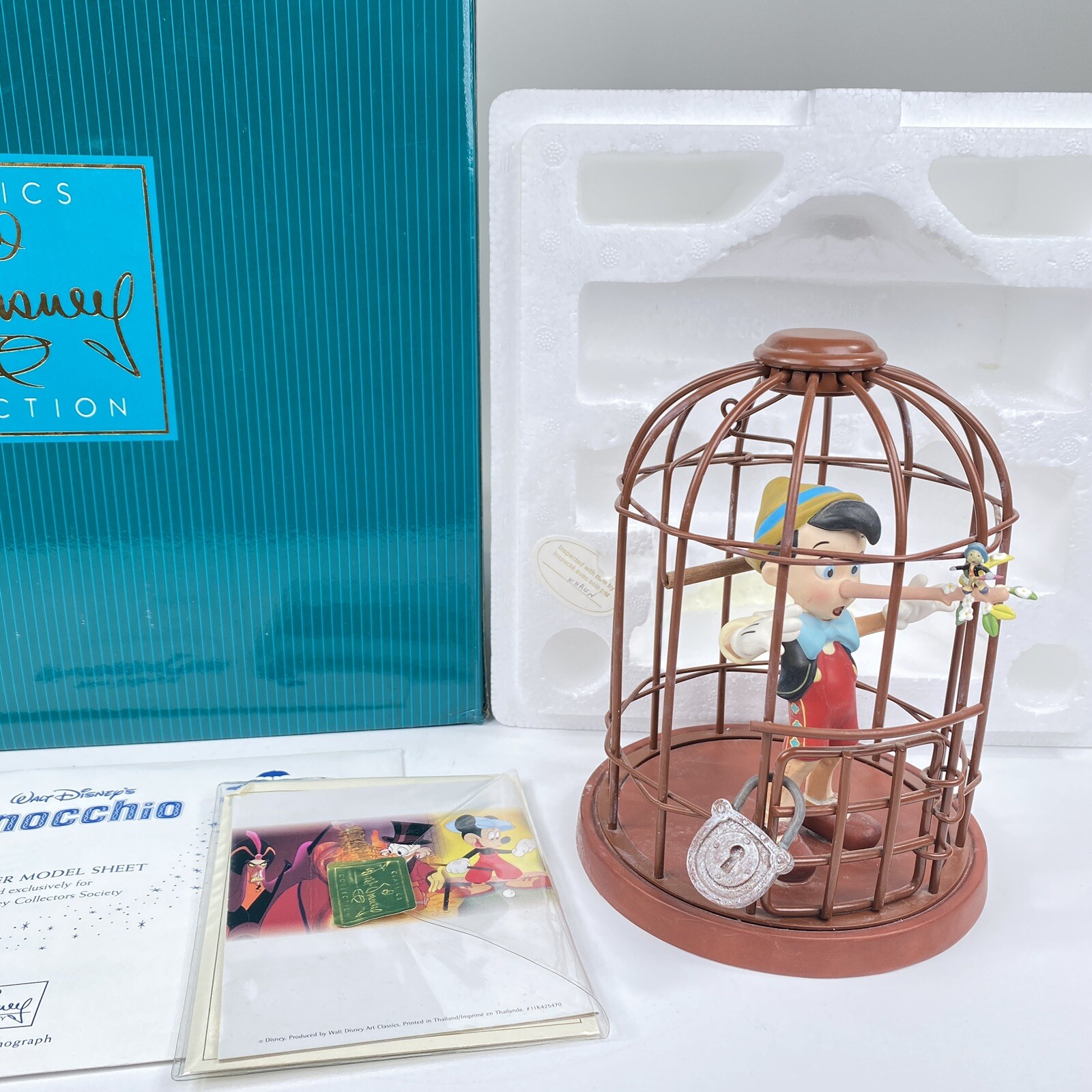 DEFECTIVE WDCC PINOCCHIO  JIMINY CRICKET ILL NEVER LIE AGAIN LE WBOX COA G3D