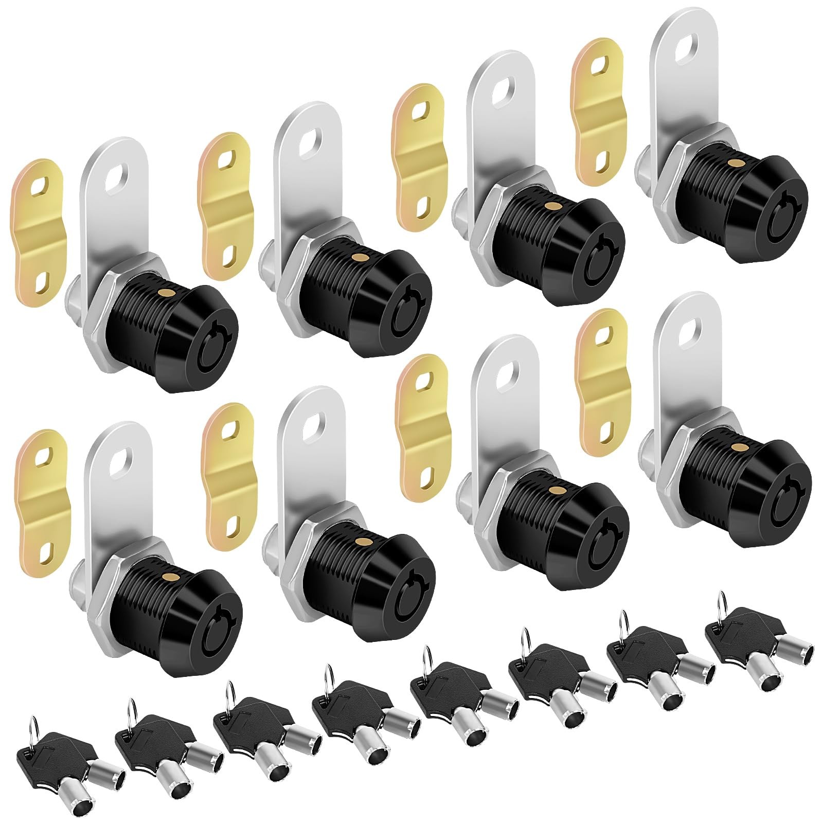 Toolbox Lock Cam Locks with Keys Black RV Storage Lock Keyed Alike,5/8 Inch 8...