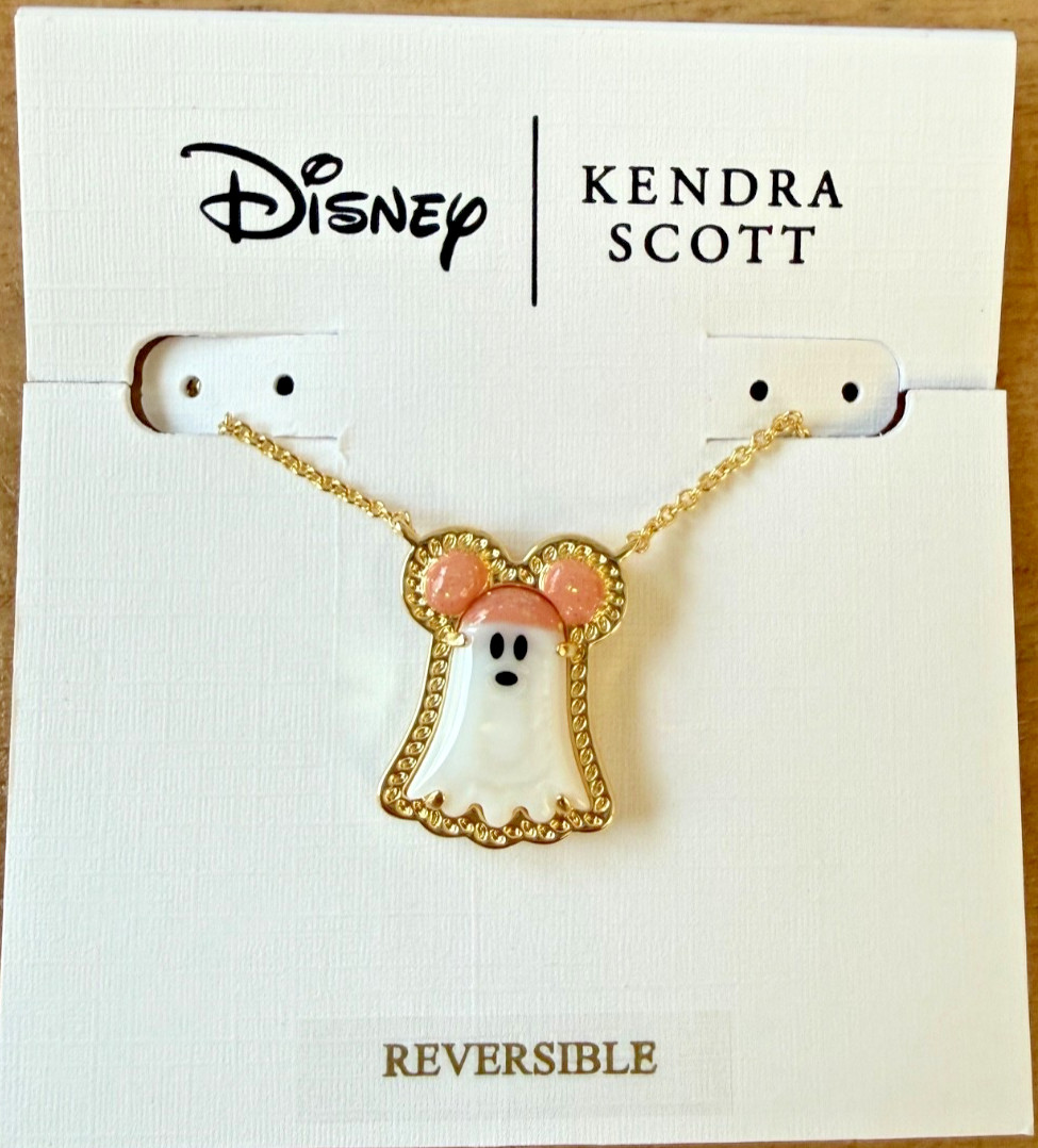2026 Disney Parks Kendra Scott Mickey Mouse Ghost Necklace NEW Box