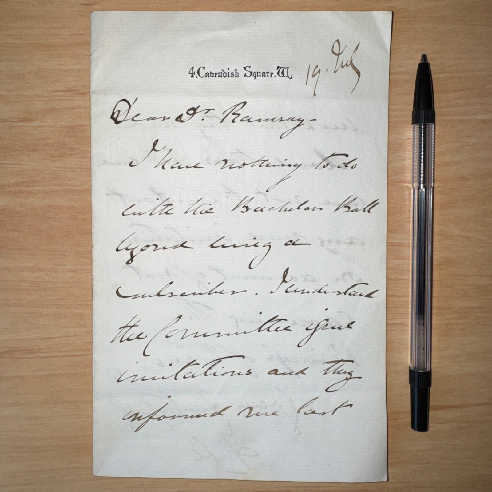 Duke Fife 2p ALS Autograph Letter Princess Wales Bachelors Ball c1880 Dr Bernard