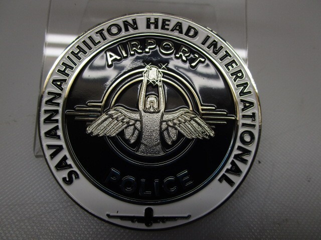 SAVANNAH HILTON HEAD INTERNATIONAL AIRPORT POLICE 3 INCH JUMBO XL CHALLENGE COIN