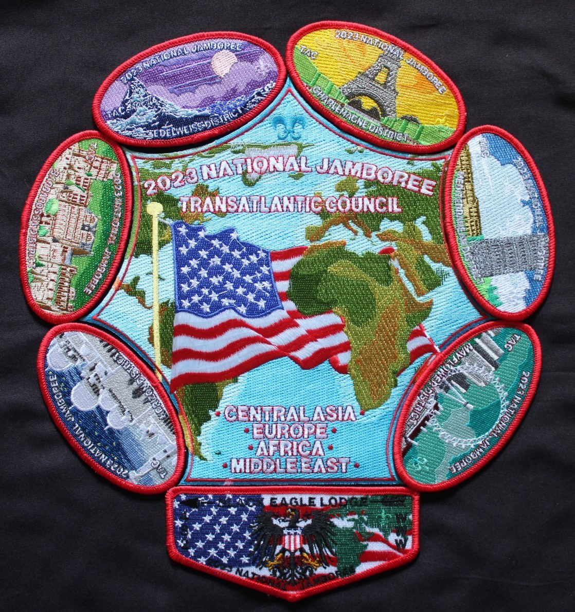 BSA TAC & Black Eagle Lodge 2023 JAMBOREE 8 PATCH SET / ONLY 100 MADE