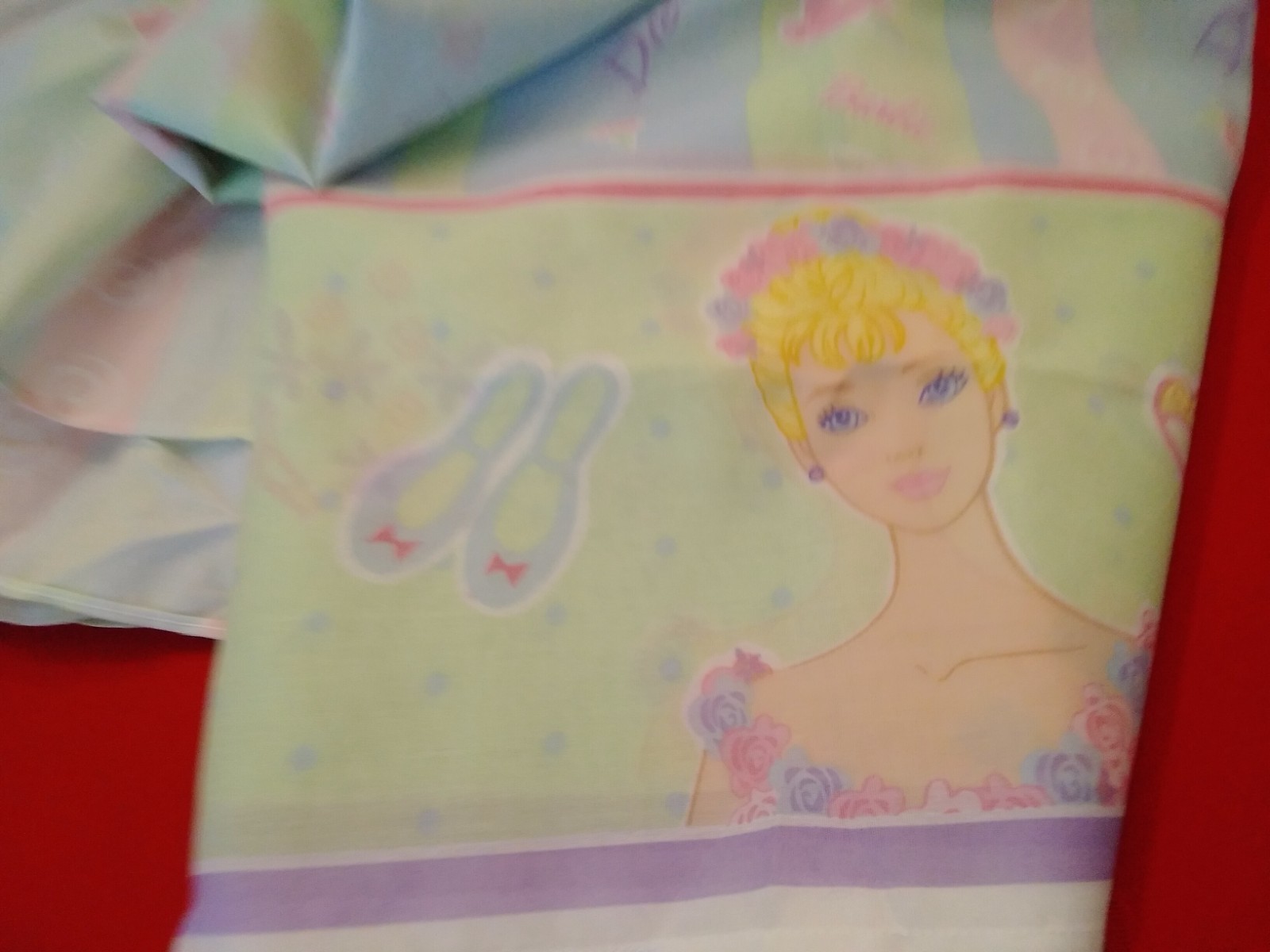 NEW Vintage 2pc Barbie Dreamtime Ballerina Twin Flat Sheet & Ruffle Bed Skirt