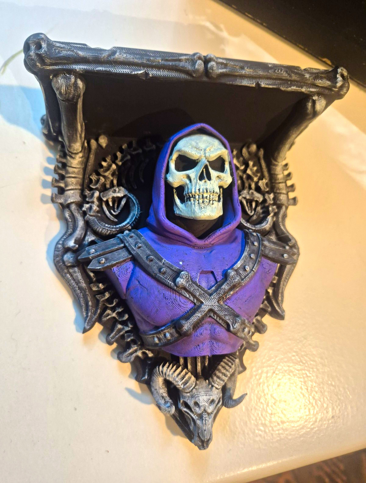 Skeletor Masters of the Universe Wall Shelf Figurine 3d Printed Hand Painted