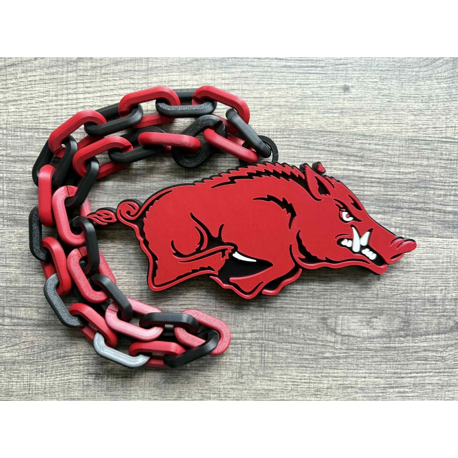 Arkansas Razorbacks Logo Oversized Necklace, Hype Chain [Made To Order]