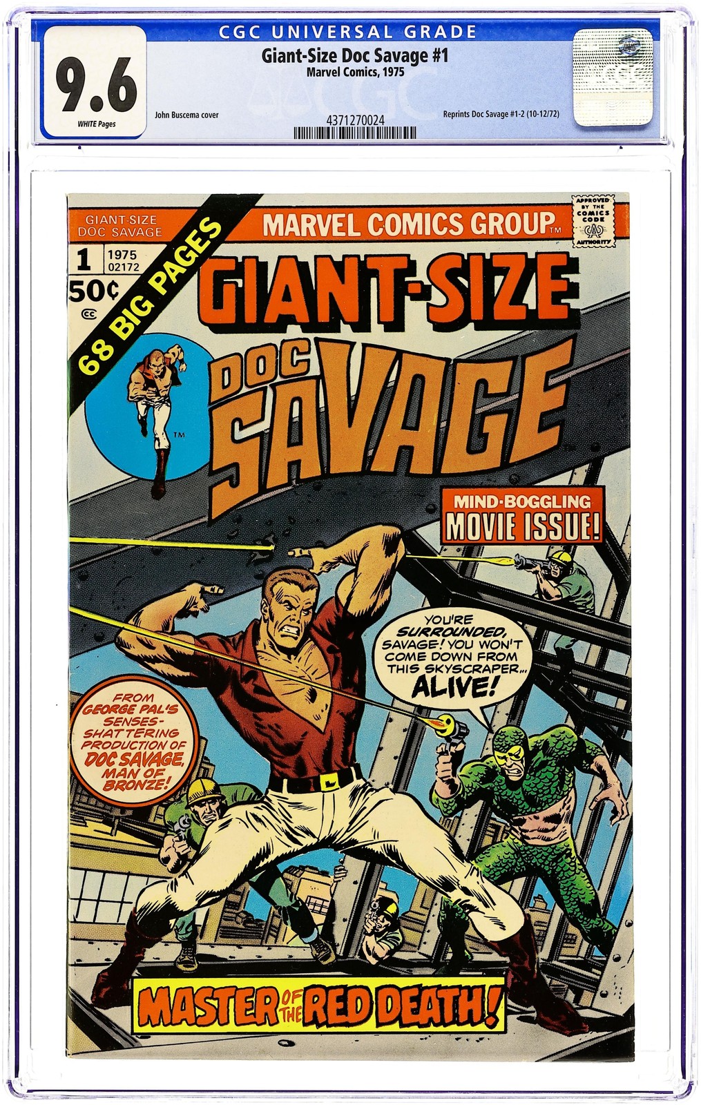 Giant Size Doc Savage #1 CGC 9.6 1975 4371270024
