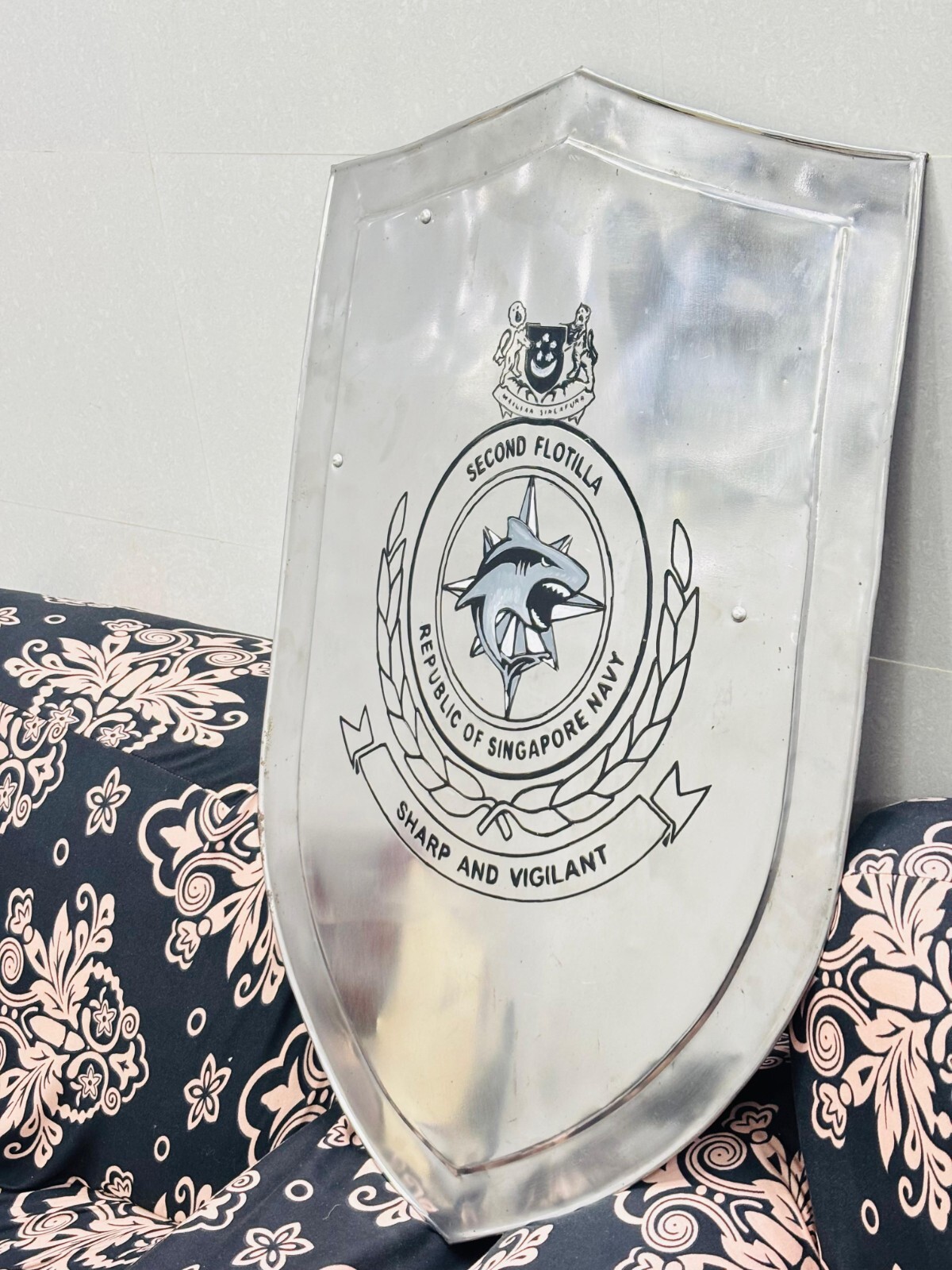 Second Flotilla Republic of Singapore Navy Shield,Decorative Metal Shield