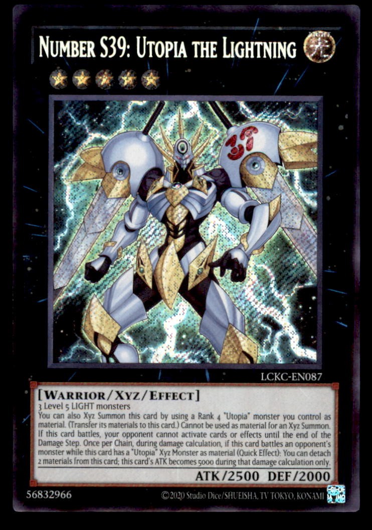 Yugioh Number S39: Utopia the Lightning-LCKC-EN087- Secret Rare-NM Unlimited