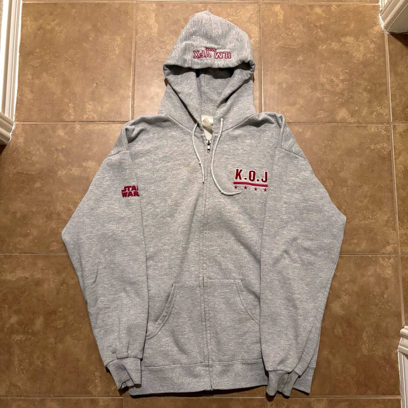 Vtg 2002 STAR WARS OBI WAN KENOBI / JANGO Rumble in the Rain VFX CREW JACKET XL