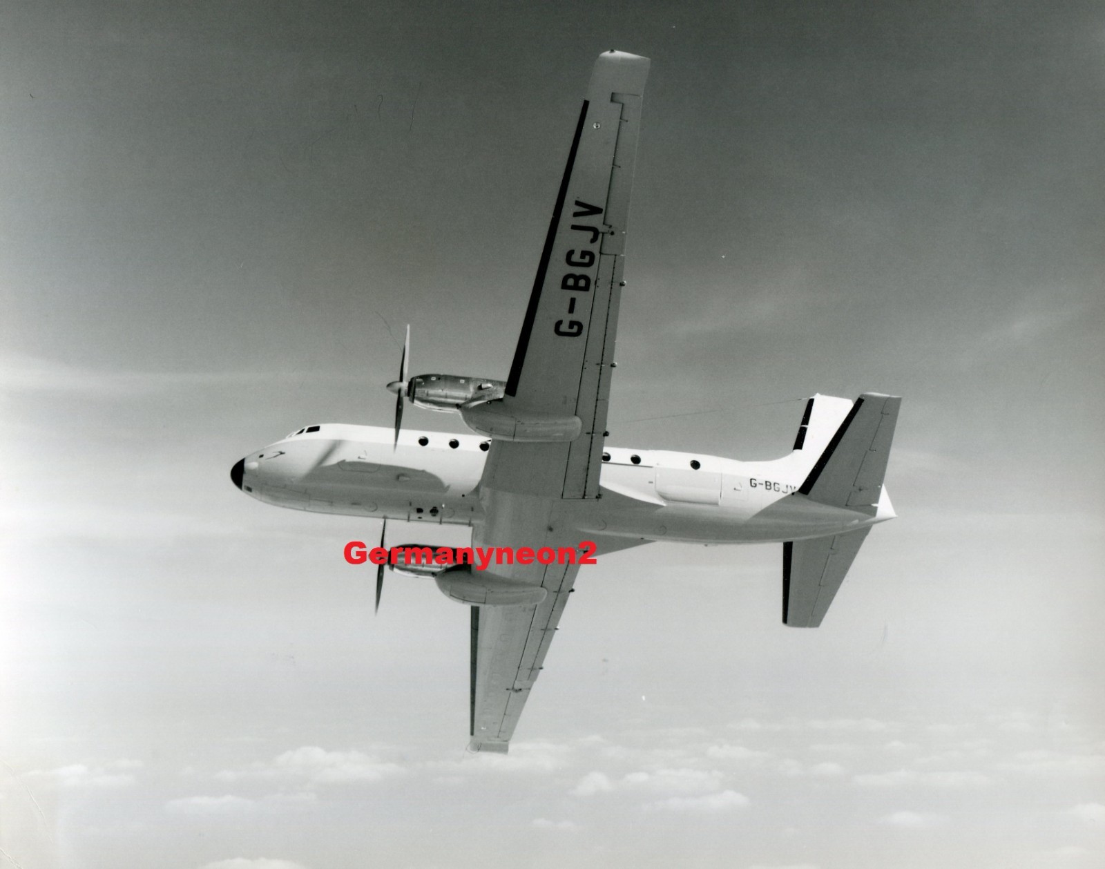 HS 748.,  G-BGJV.,  *Shot down 1996.,   10x8\'\' ORIGINAL  B/w PHOTOGRAPH