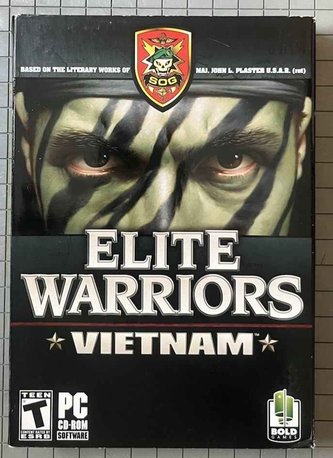 Elite Warriors: Vietnam PC Small Big Box • SOG Emblem • Disc VG+ • Mini Manual