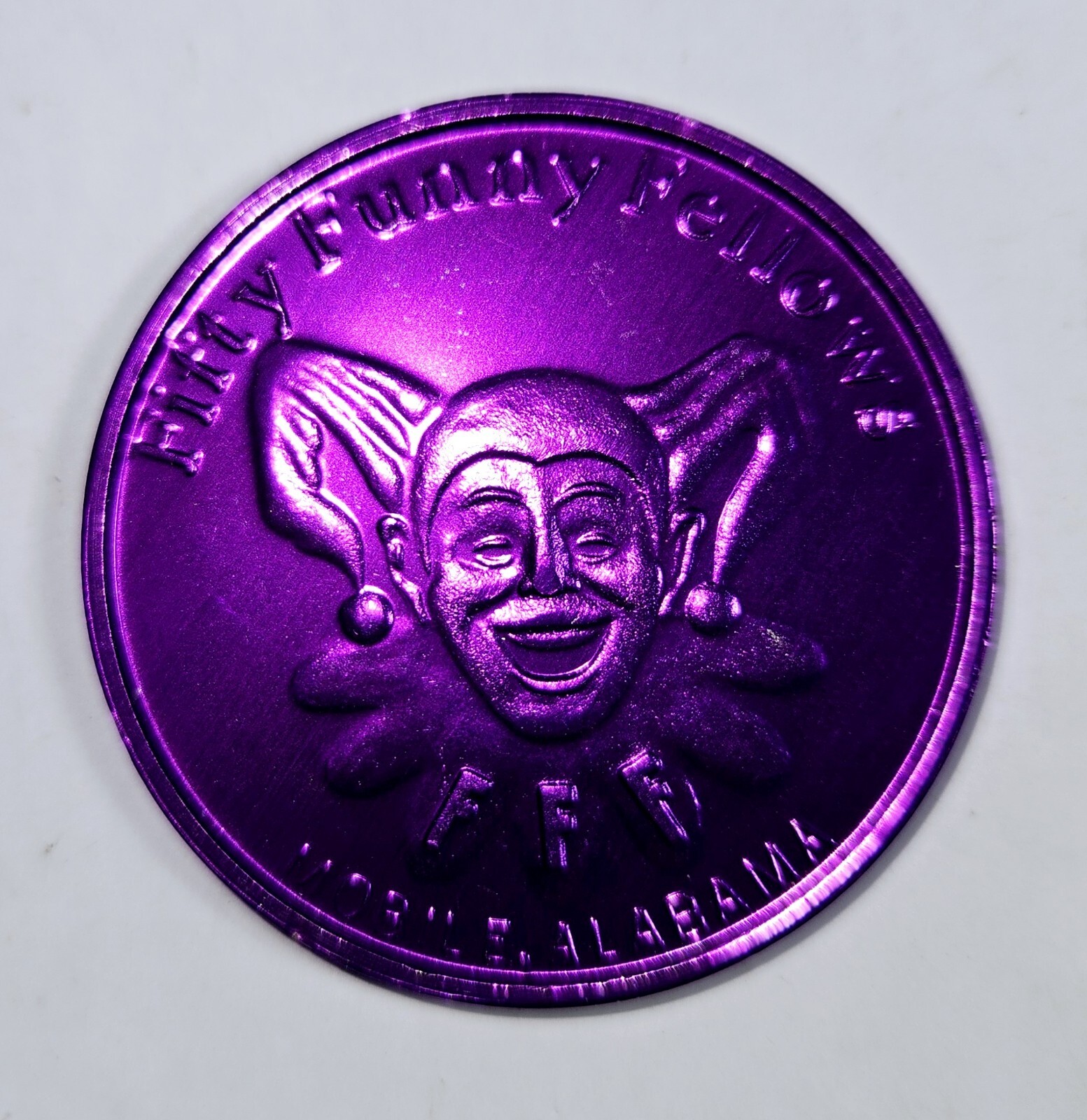 Fifty Funny Fellows 1994 \'Great Explorers\' Aluminum Doubloon- Purple Color 