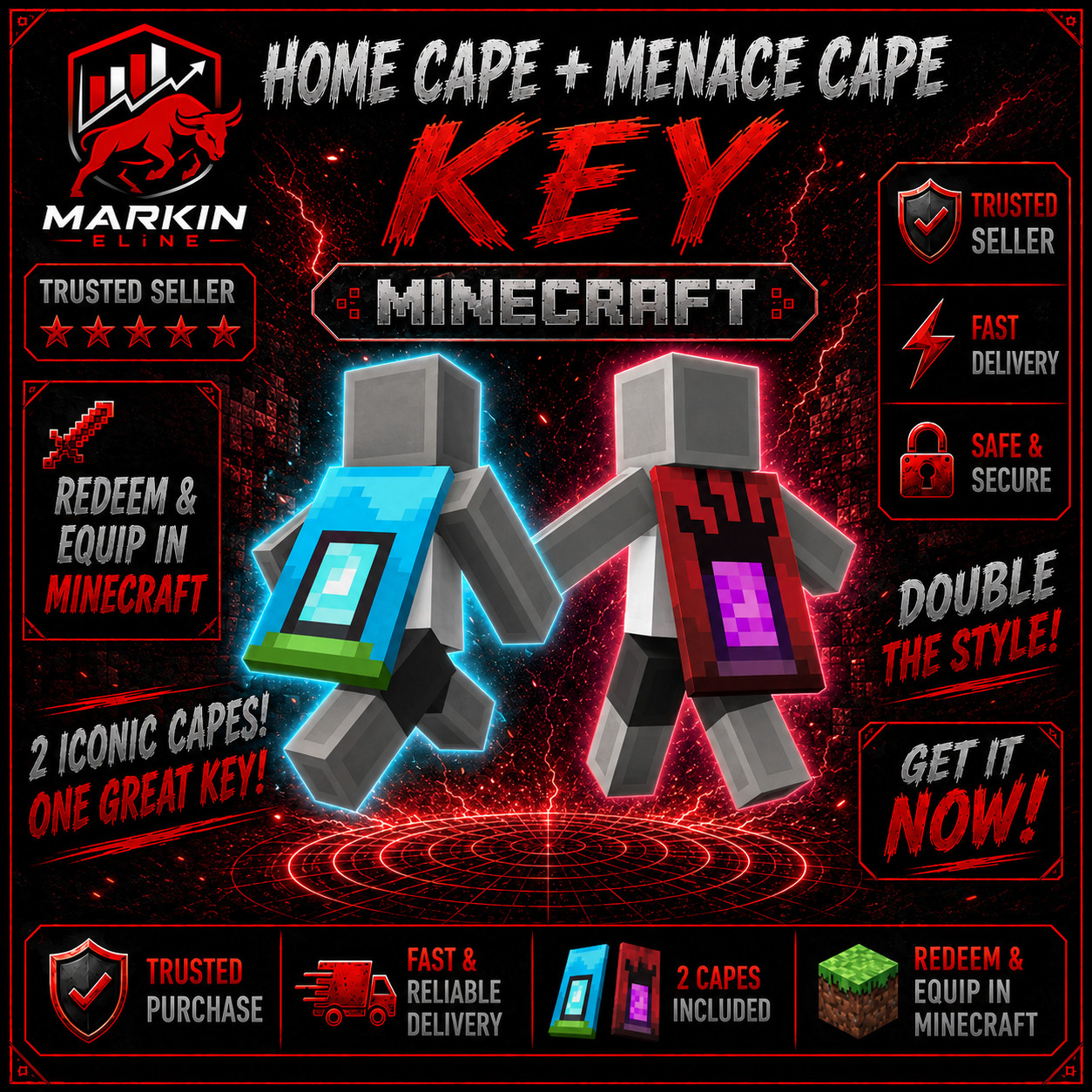 MINECRAFT |🔥 HOME CAPE & MENACE CAPE CODE | JAVA & BEDROCK  [ALL PLATFORMS] ✅