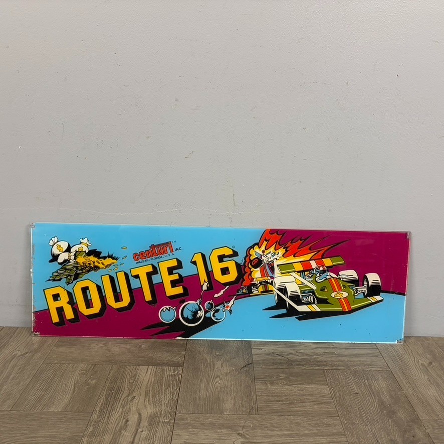Route 16 Arcade Video Game Sign Marquee Racing 80s Original Centuri OEM See