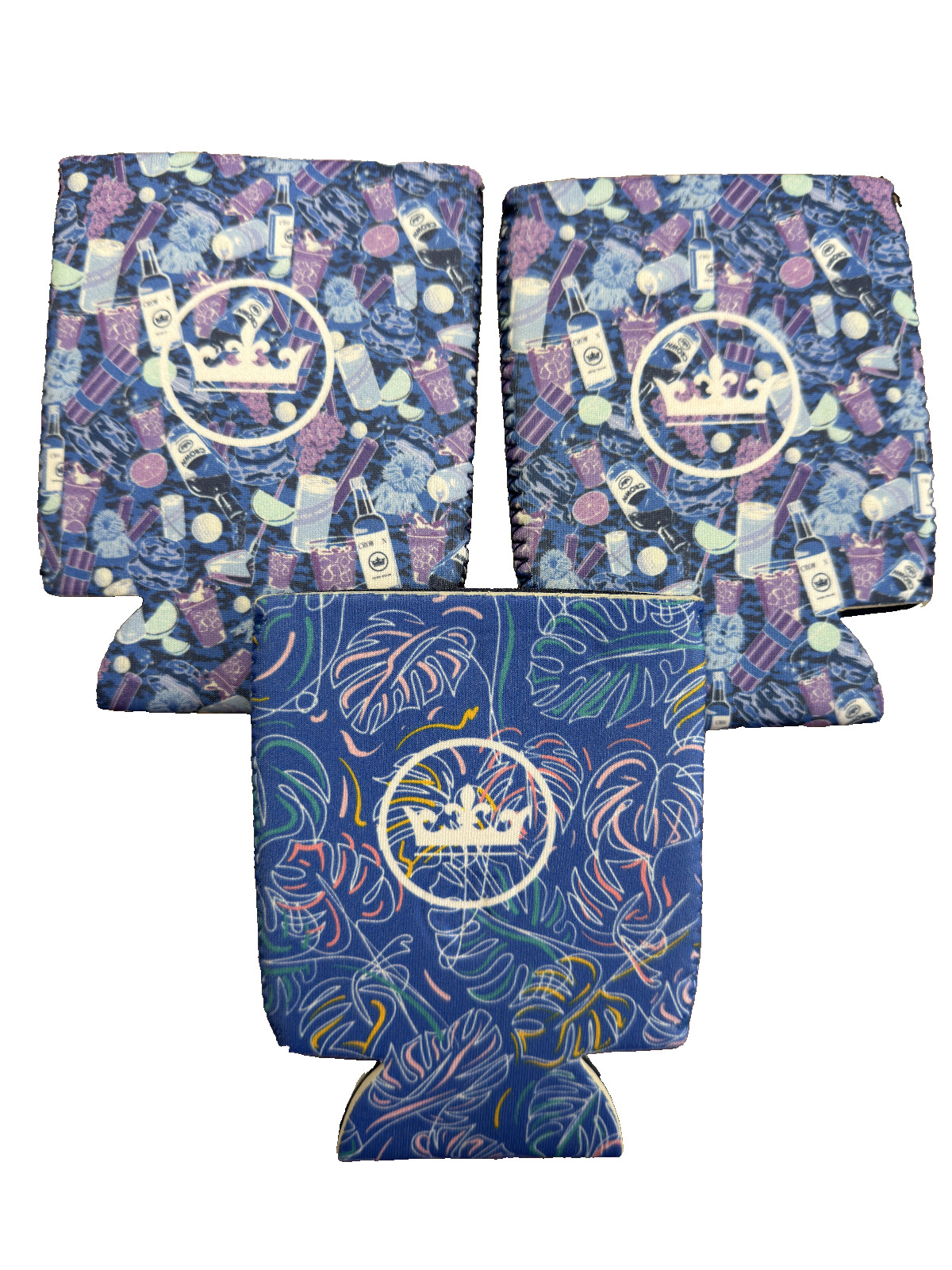 NEW Peter Millar SET Of 3 Drink Beer Can Koozies Holder Blue Seaside