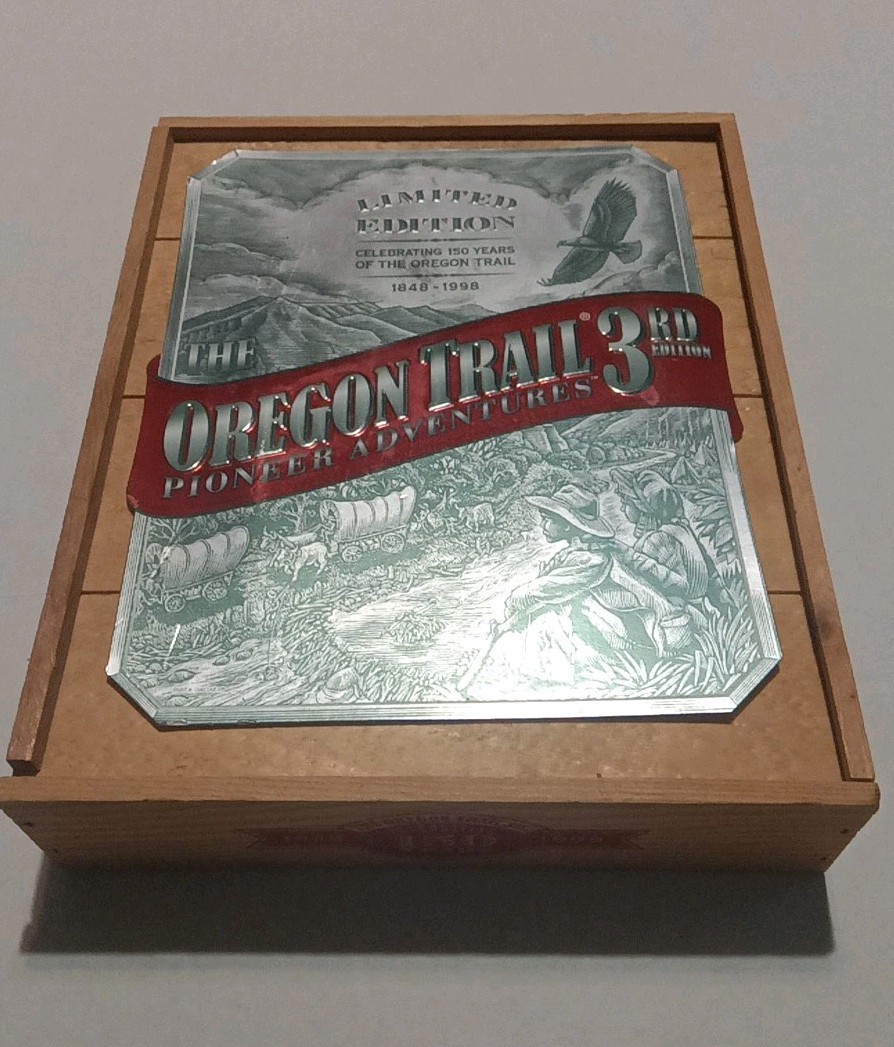 Oregon Trail Pioneer Adventures 3rd Edition Limited Ed. Wooden Box Windows/Mac