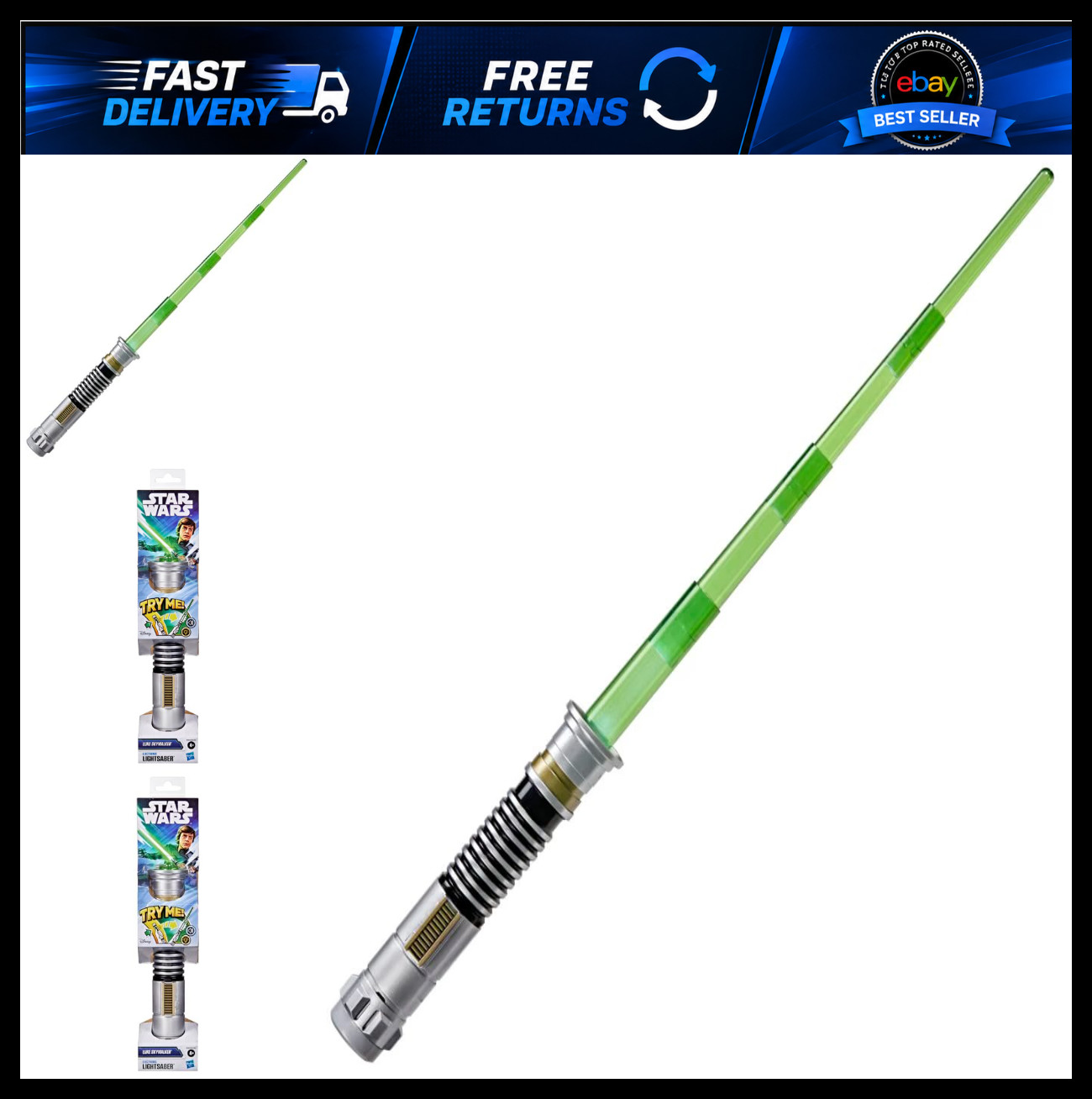 STAR WARS Luke Skywalker Electronic Lightsaber, Use with a Costume, Green