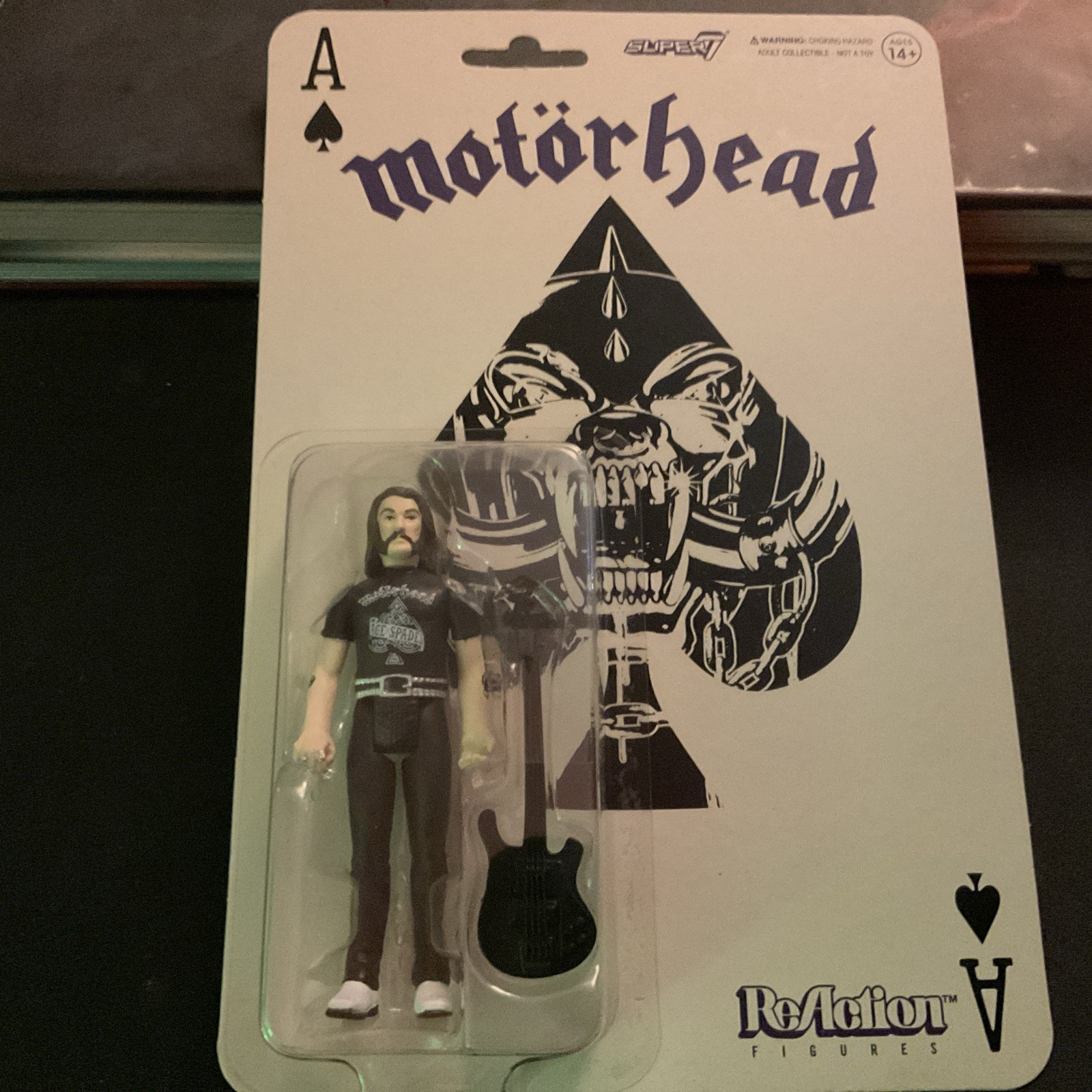 New Super7 ReAction Motorhead Ace of Spades Lemmy Action Figure Unpunched